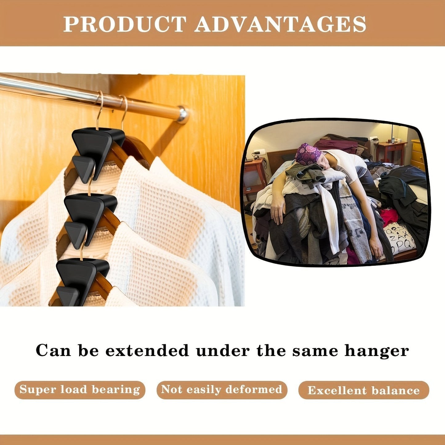 Space Saving Triangle Hanger Hooks (PACK OF 10)