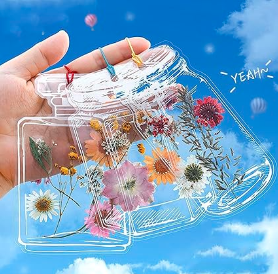 Transparent Sticker Jars (Pack of 4)