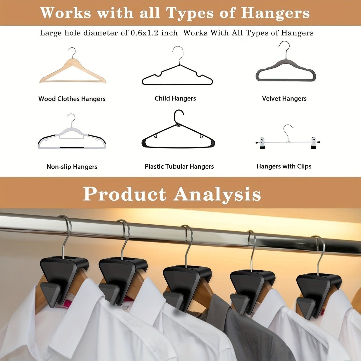 Space Saving Triangle Hanger Hooks (PACK OF 10)