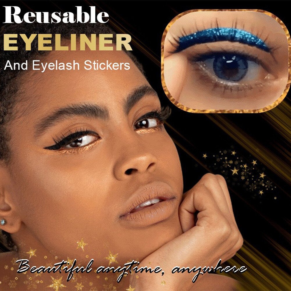 REUSABLE SELF-ADHESIVE EYELASH STICKERS WITH GLITTER (PAIR OF 4)