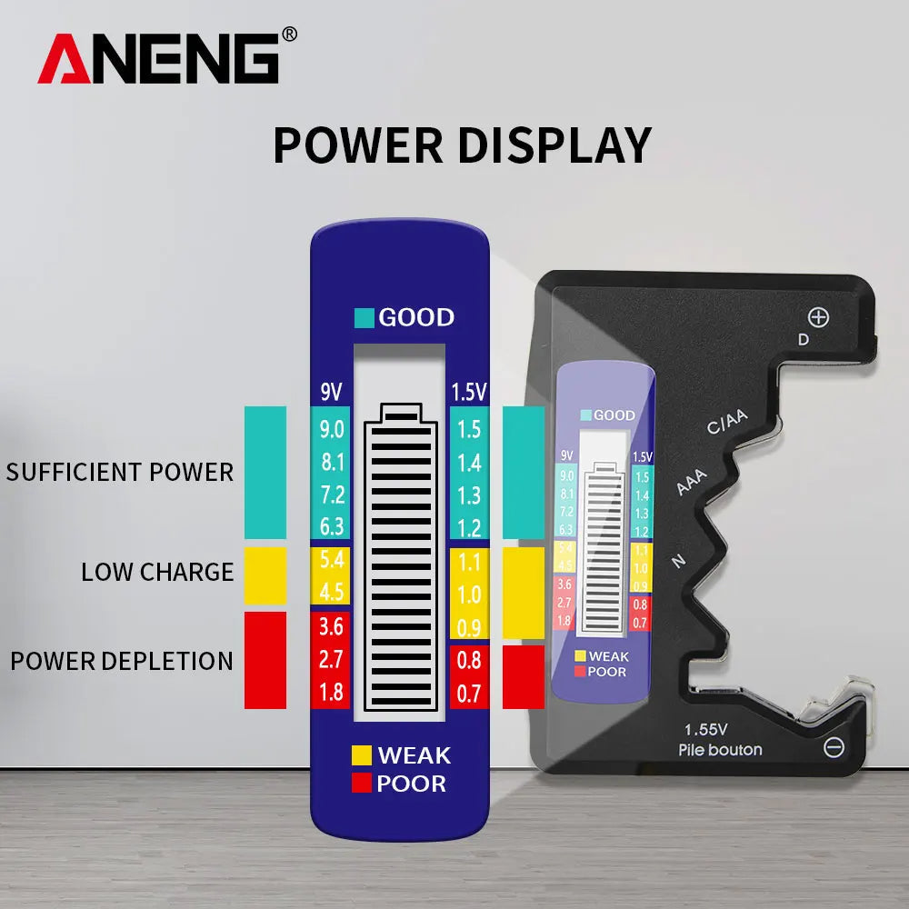 LCD DRY BATTERY DISCHARGE TESTER 1.5V/9V BATTERY LEVEL TESTER BT-886