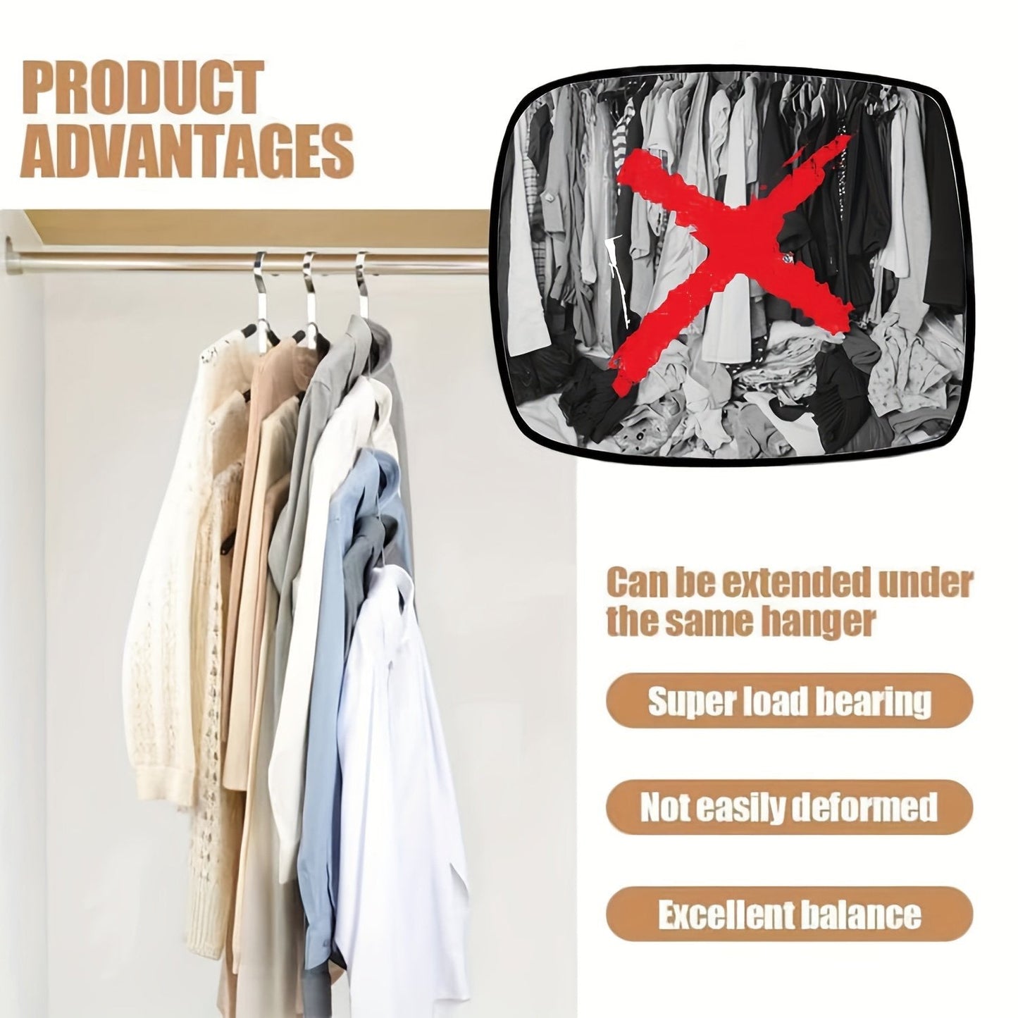 Space Saving Triangle Hanger Hooks (PACK OF 10)