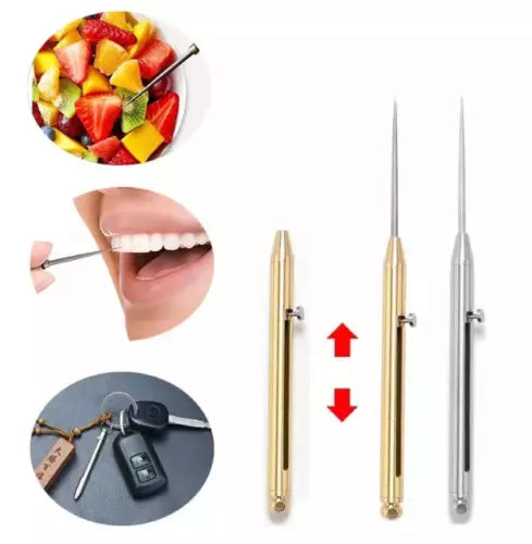 4 in 1 Titanium Toothpick,Metal Toothpick