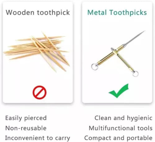 4 in 1 Titanium Toothpick,Metal Toothpick